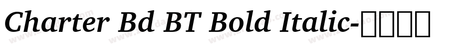 Charter Bd BT Bold Italic字体转换